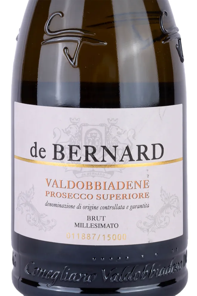 Этикетка De Bernard Valdobbiadene Prosecco Superiore Brut Millesimato 2021 0.75 л