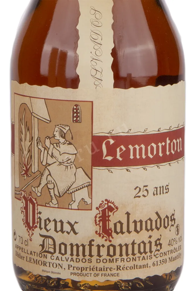 Этикетка кальвадоса Лемортон 25 лет 0.7
