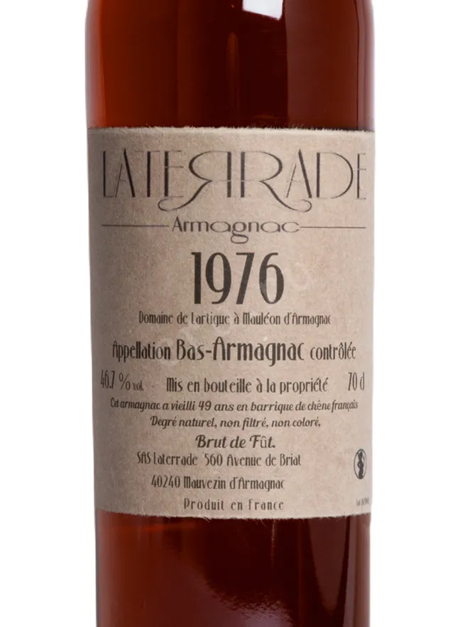 Этикетка Laterrade Domaine de Lartigue Bas-Armagnac 1976 0.7 л