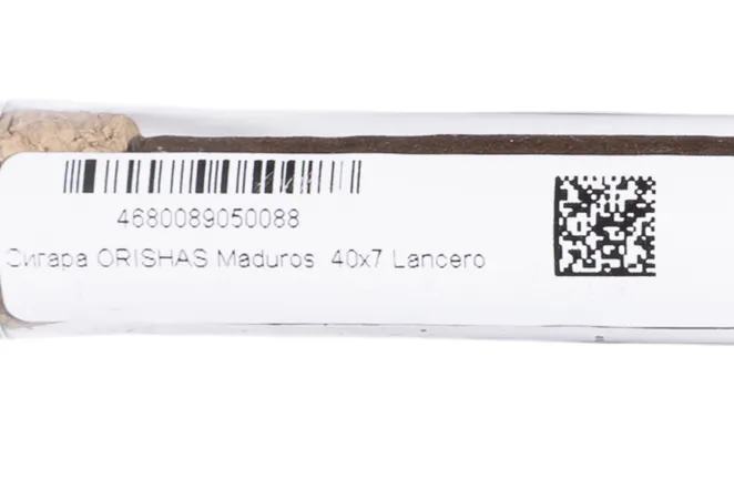 Контрэтикетка Orishas Maduros Lancero 40*7 in glass tube