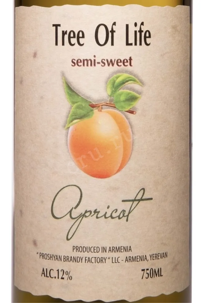 Этикетка Tree Of Life Apricot 0.75 л