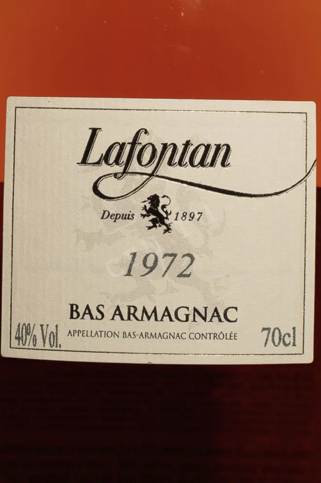 Этикетка Lafontan 1972 0.7 л