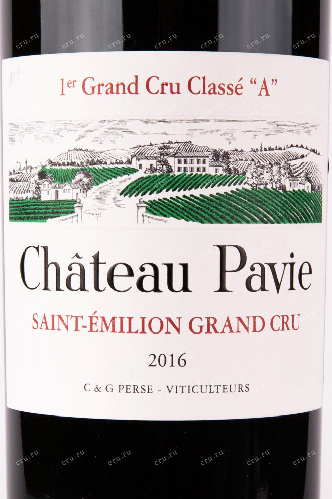 Этикетка вина Chateau Pavie Saint-Emilion Grand Cru Classe "A" 2016 0.75 л