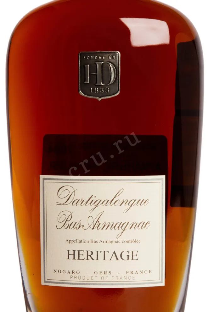 Этикетка Dartigalongue Bas Armagnac Heritage in wooden box 0.7 л