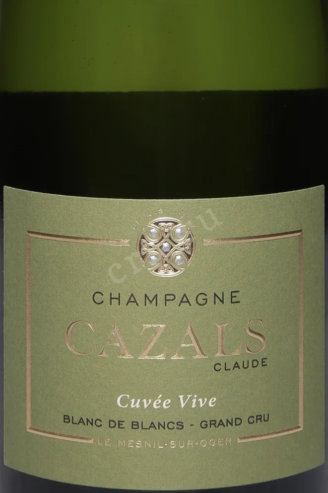 Этикетка Cazals Cuvee Vive Blanc de Blancs Grand Cru 2020 0.75 л