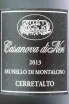 Этикетка Brunello di Montalcino Cerretalto Casanova di Neri 2013 0.75 л