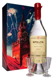 Подарочный набор "Москва" с водкой Спельта 0.7 л + 2 рюмки Avdeev Crystal