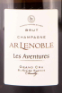 Этикетка AR Lenoble Les Aventures Blanc de Blanc Grand Cru Chouilly gift box 2009 0.75 л
