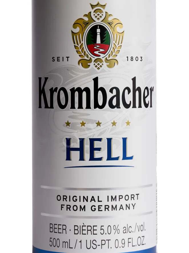 Этикетка Krombacher Hell 0.5 л