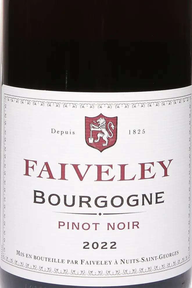 Этикетка Joseph Faiveley Pinot Noir Bourgogne AOC 2022 0.75 л
