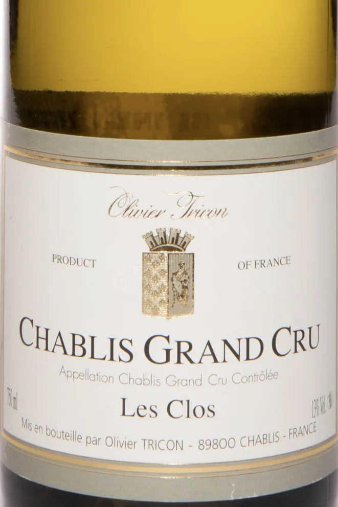 Этикетка Olivier Tricon Chablis Grand Cru Les Clos AOC  2022 0.75 л