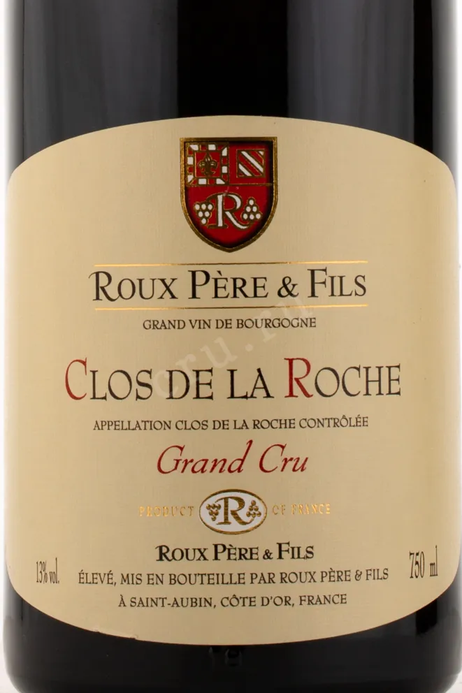 Этикетка вина Clos de la Roche Grand Cru Roux Pere et Fils 2017 0.75 л
