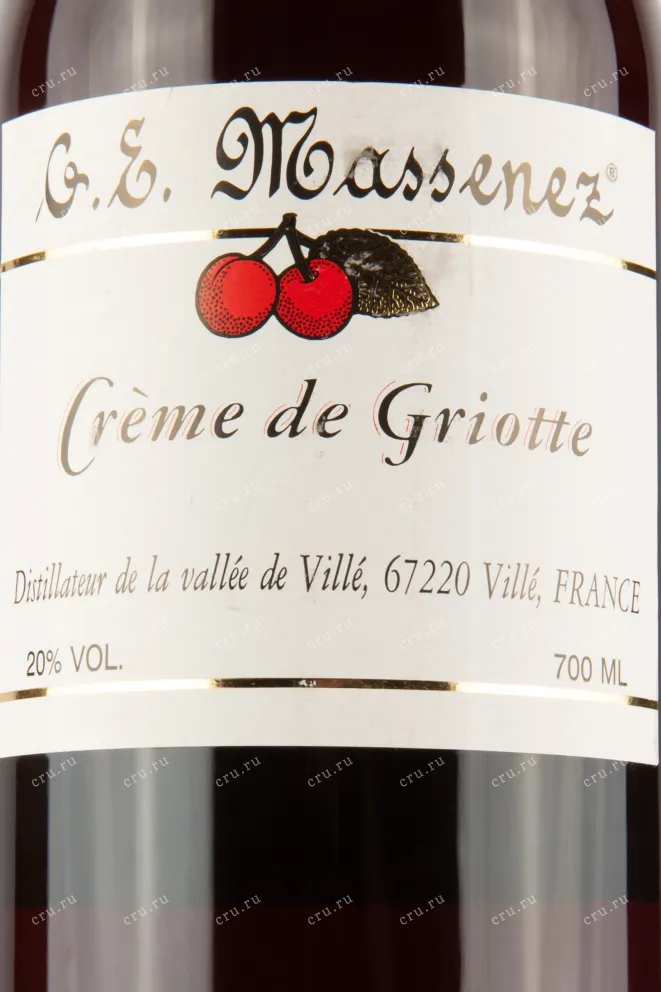 Этикетка ликёра Massenez Creme de Griotte 0,7