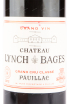 Этикетка вина Chateau Lynch Bages Pauillac 2012 0.75 л