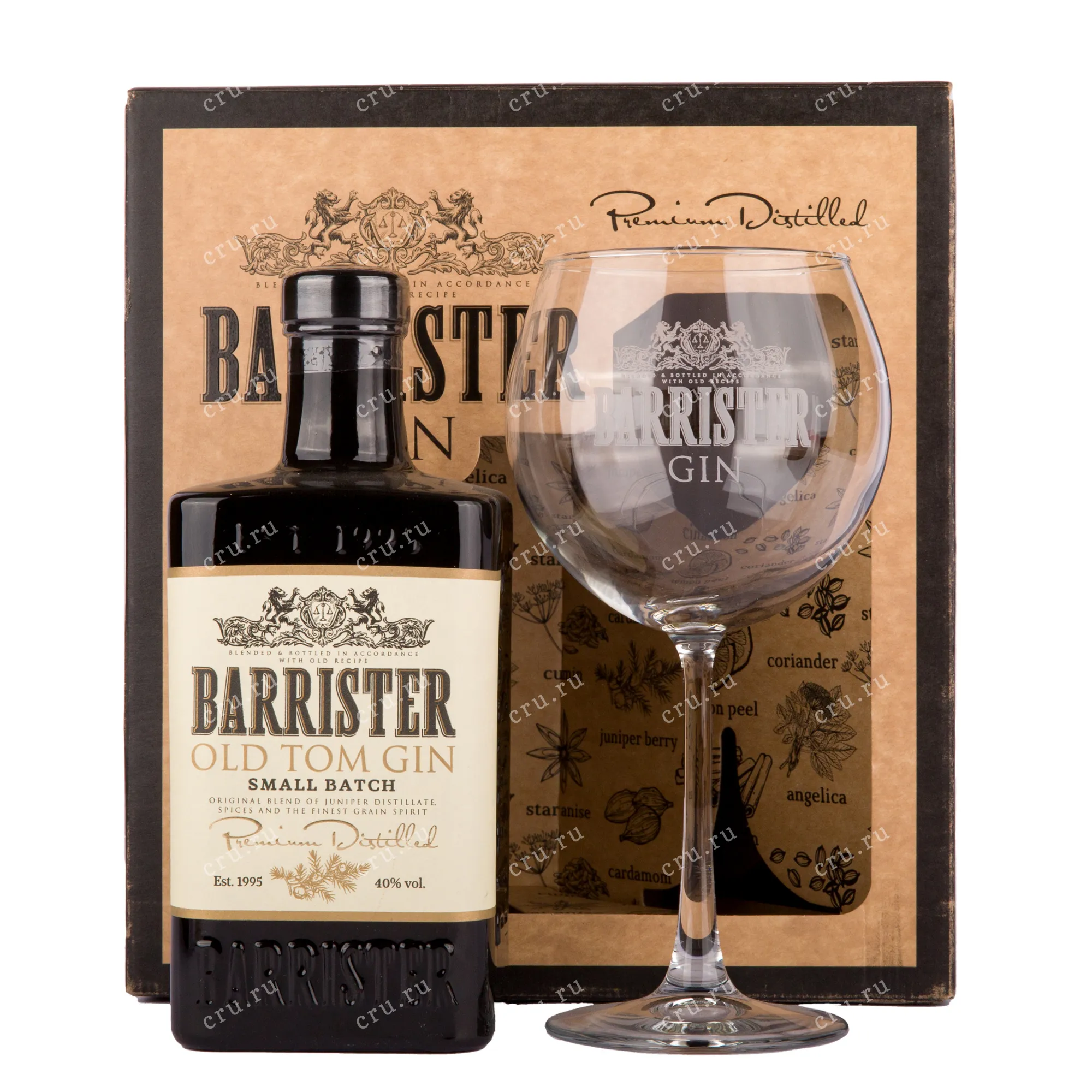 Фото — Джин Barrister Old Tom, gift box with glass  0.7 л