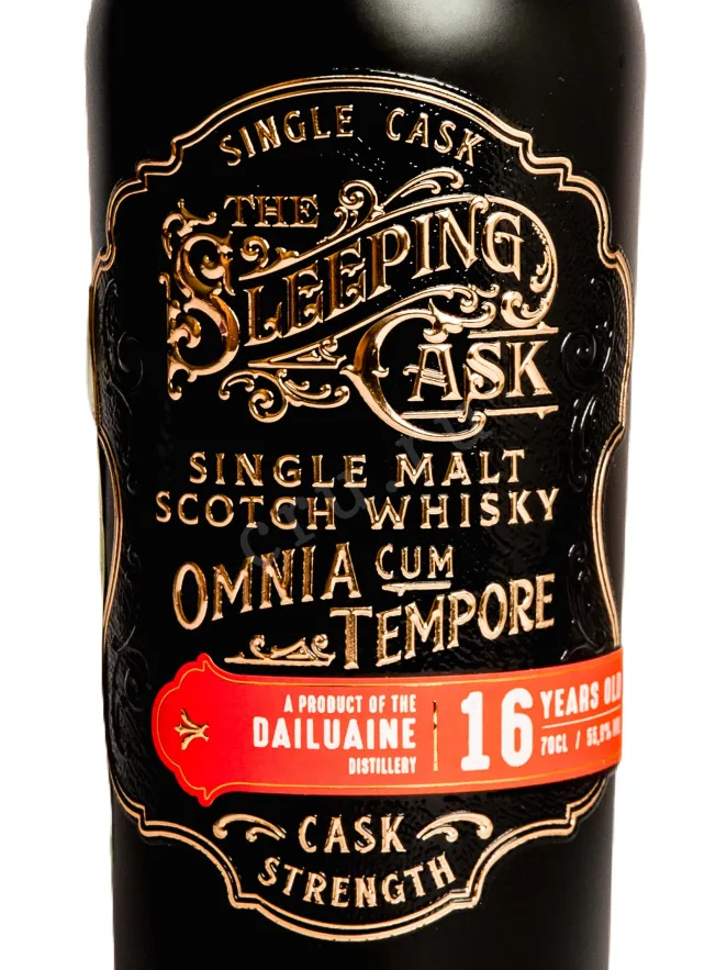 Этикетка The Sleeping Cask Sherry Pedro Ximenez Finish 16 Years Old in goft box 0.7 л