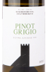 Этикетка вина Пино Гриджо Альто Адидже 2020 0.75