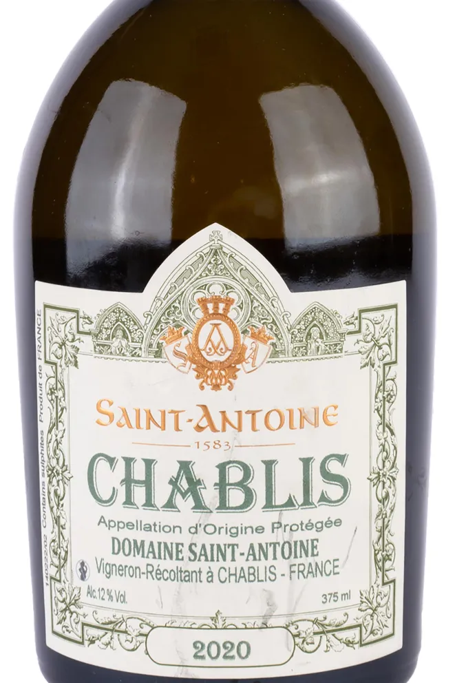 Этикетка Chablis Domaine Saint-Antoine 1583 2020 0.375 л