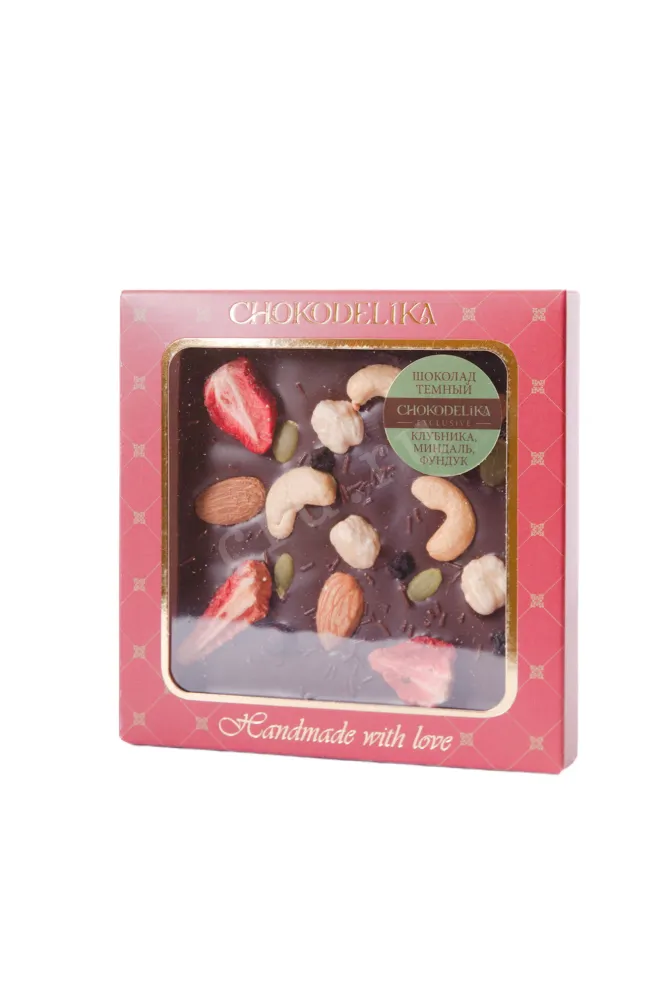 Шоколад Чокоделика тёмный с клубникой