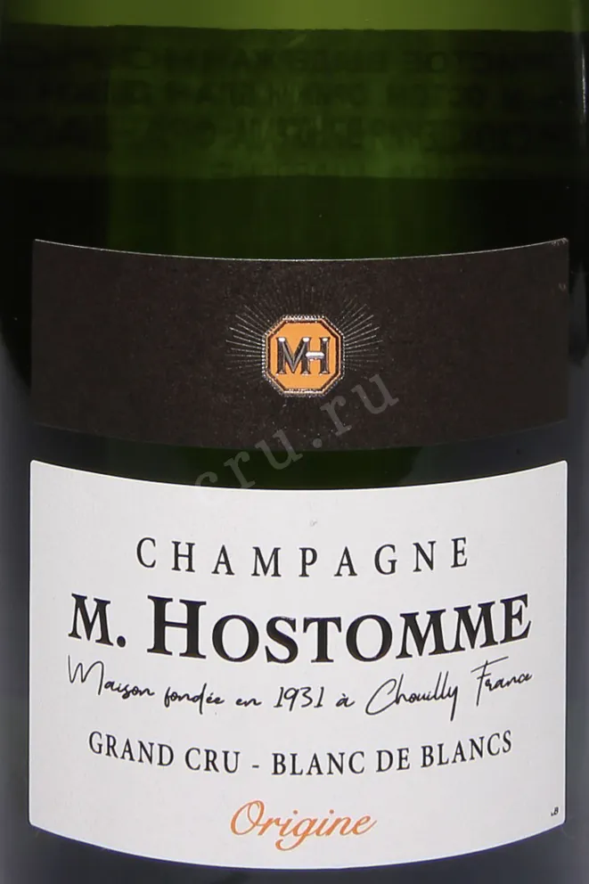 Этикетка M. Hostomme Origine Blan de Blancs 2022 0.75 л
