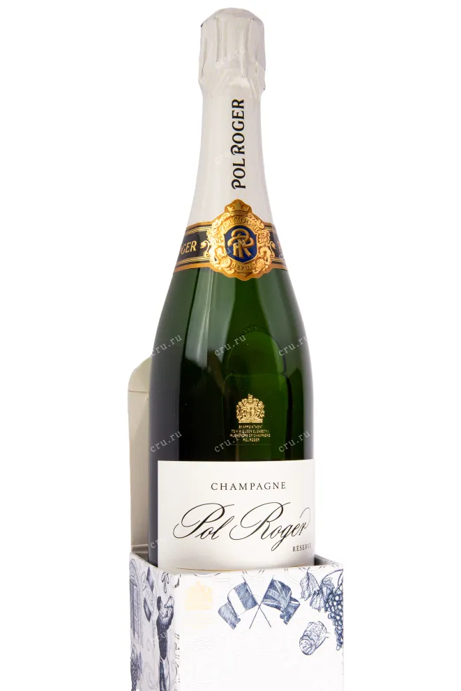 Подарочная коробка игристого вина Pol Roger Brut Reserve 0.75 л