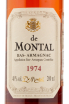 Арманьяк De  Montal 1974 0.2 л