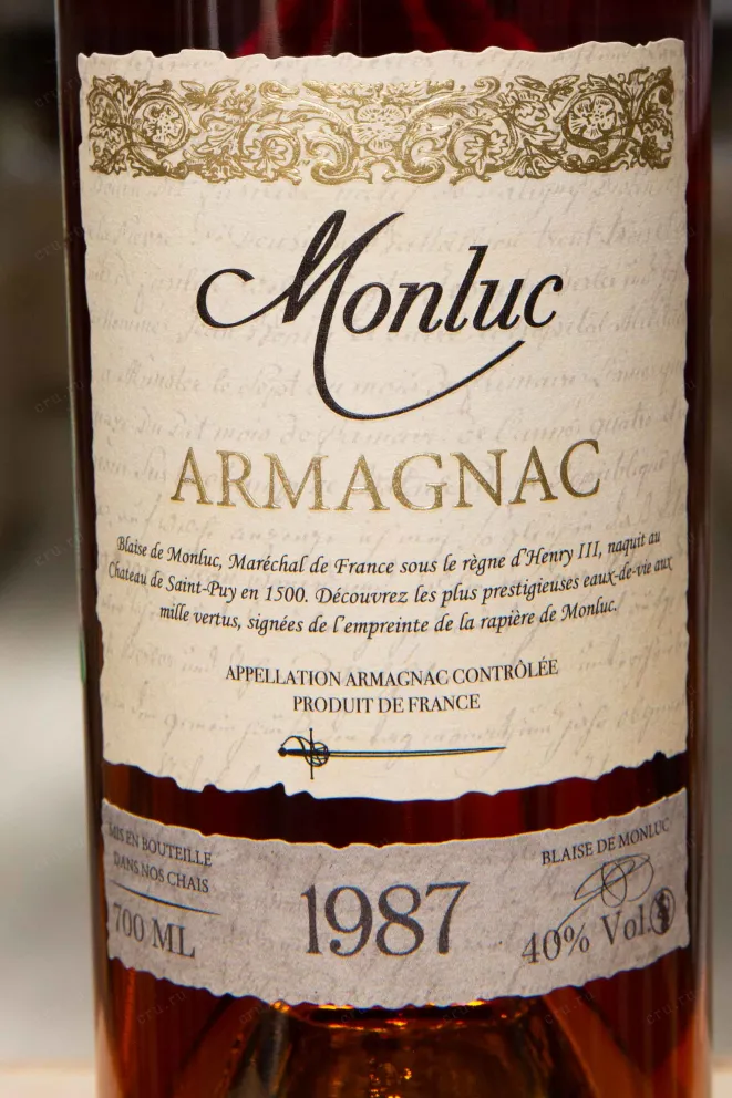 Этикетка Monluc 1987 0.7 л