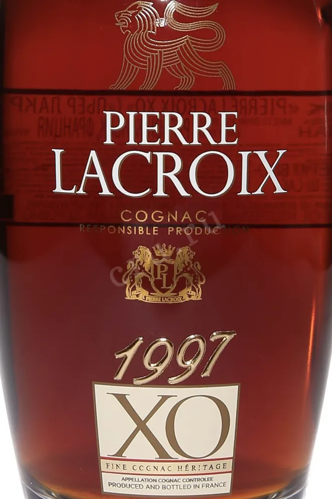 Этикетка Pierre Lacroix XO AOC in gift box 1997 0.7 л