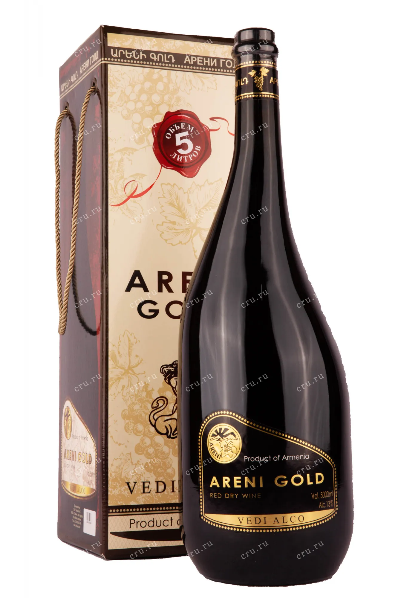 Фото — Вино Vedi Alco Areni Gold with gift box 2019 5 л