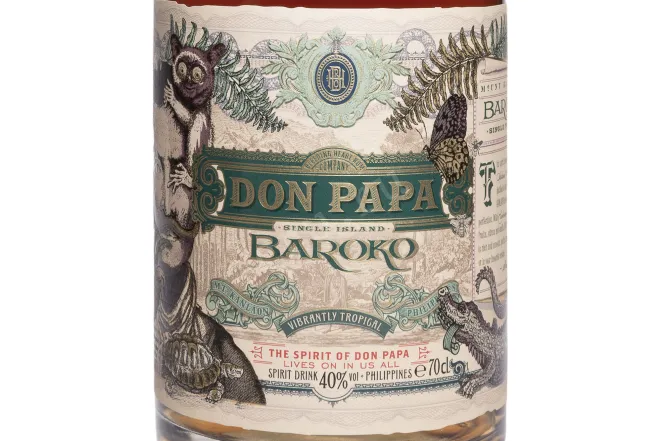 Этикетка Don Papa Baroko in tube 0.7 л