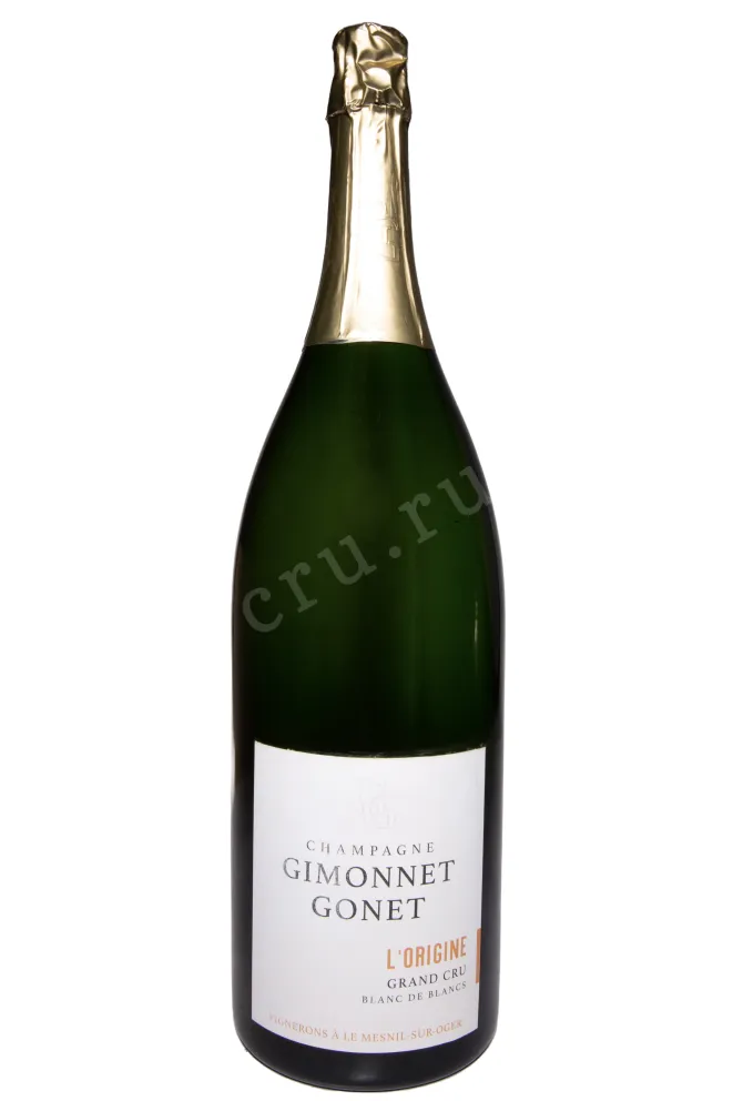 Бутылка Gimonnet Gonet L'Origine Blanc de Blancs Grand Cru Champagne in wooden box 2021 3 л