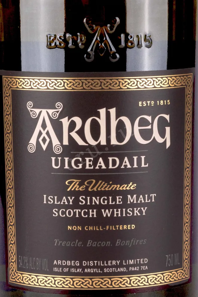 Этикетка Ardbeg Uigeadail in gift bx 0.75 л