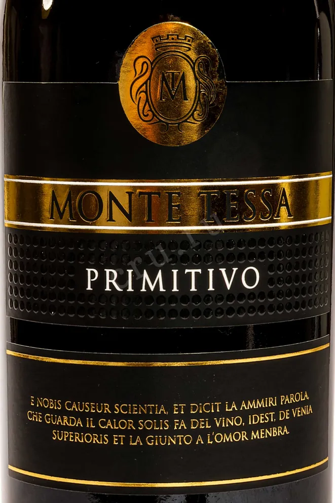Этикетка Monte Tessa Primitivo 2022 0.75 л