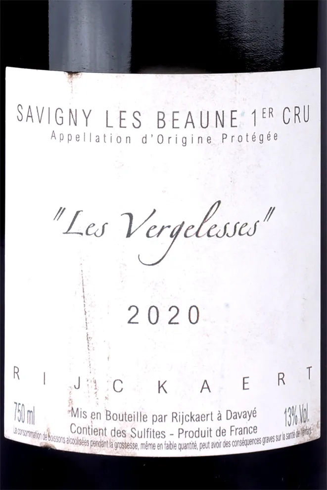 Этикетка Savigny Les Beaune 1-er Cru Les Vergelesses Rijckaert 2020 0.75 л