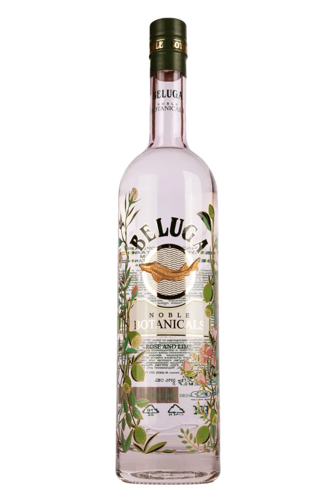 Бутылка Beluga Noble Botanicals Rose and Lime in gift box + 1 glass 0.7 л