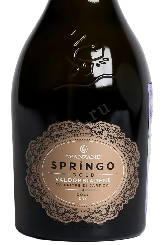 Этикетка Le Manzane Springo Gold Valdobbiadene 2023 0.75 л