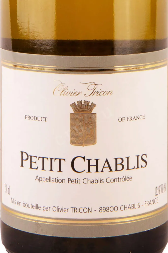 Этикетка Olivier Tricon Petit Chablis 2021 0.75 л