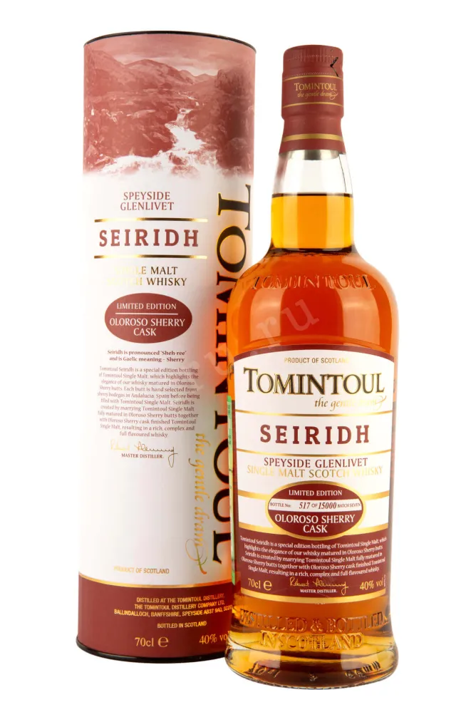 Виски Tomintoul Seiridh in a tube  0.7 л