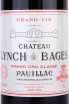 Этикетка Chateau Lynch-Bages Pauillac 2000 0.75 л