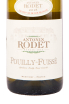 Этикетка вина Antonin Rodet Pouilly-Fuisse AOC 2018 0.75 л