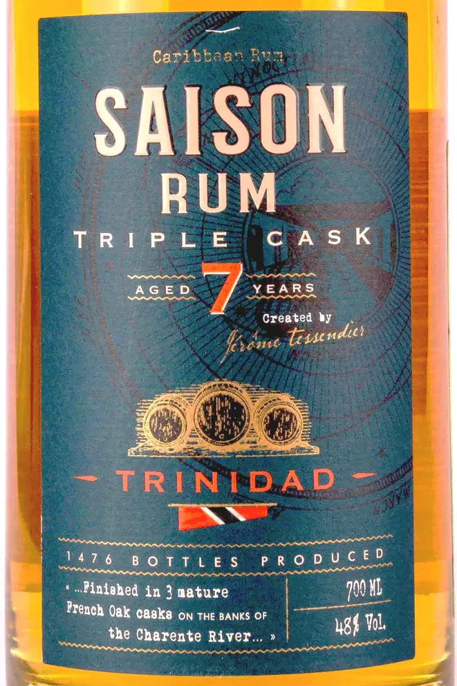 Этикетка Saison Triple Cask Trinidad 7 years 0.7 л