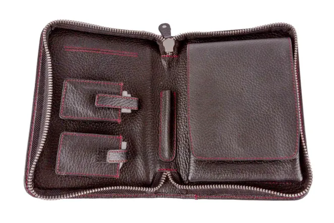 Сумка для сигар из натуральной кожи (открытый вид)