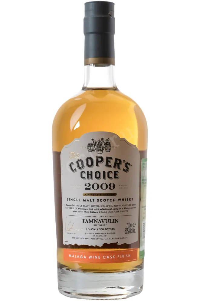 Бутылка Виски шотл сол Зе Куперс Чойс Тамнавулин Сингл Молт Скоч Виски Малага Вайн Каск Фин 50% 0,7л п/у Вел 2009 0.7 л