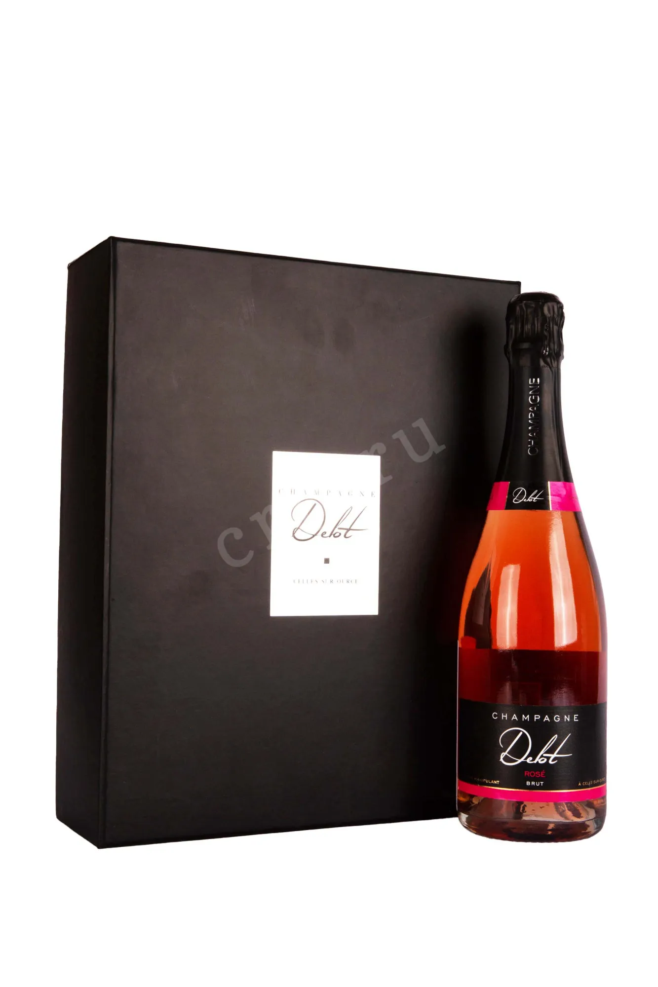 Фото — Шампанское Champagne Delot Brut Rose in gift box + 2 glasses  0.75 л