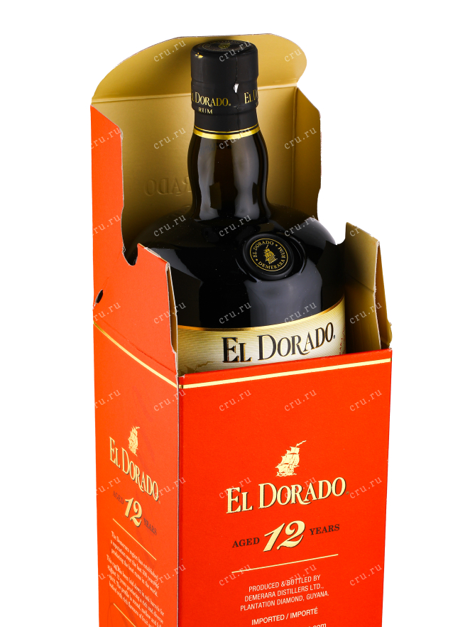 Бутылка рома Эль Дорадо 12 лет 0.7 в подарочной коробке