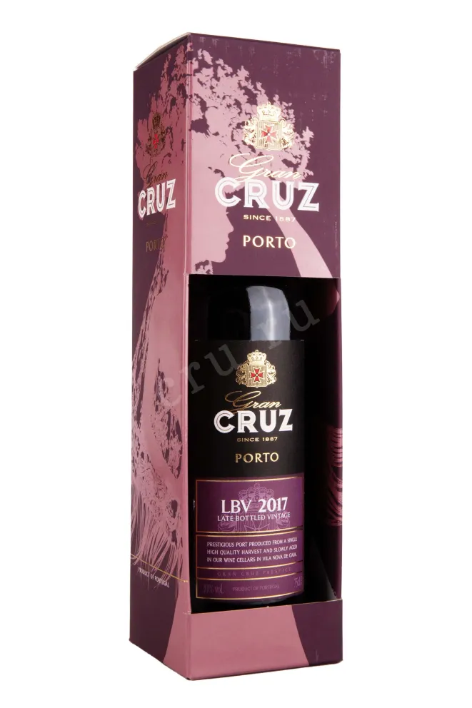Подарочная упаковка Gran Cruz Late Porto Bottled Vintage 2017 0.75 л