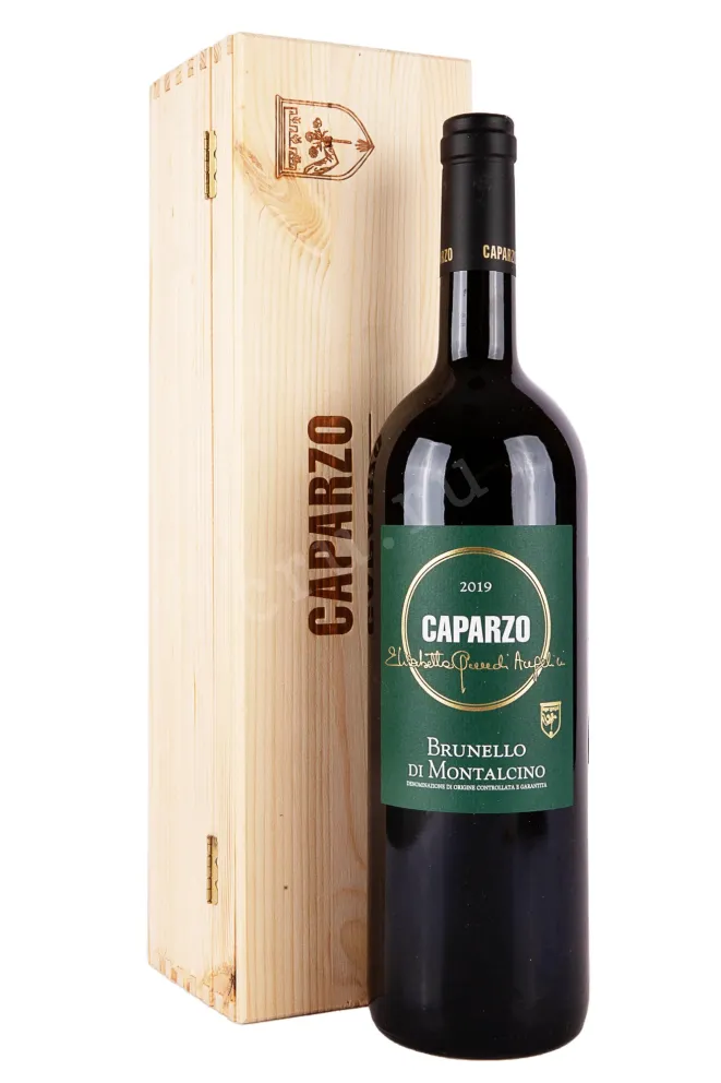 Вино Caparzo Brunello di Montalcino in wooden box 2019 1.5 л