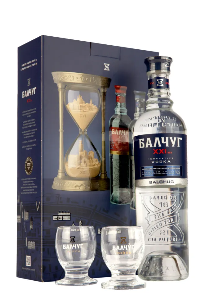 Водка Балчуг 21 век в подарочной упаковке с двумя рюмками  0.7 л