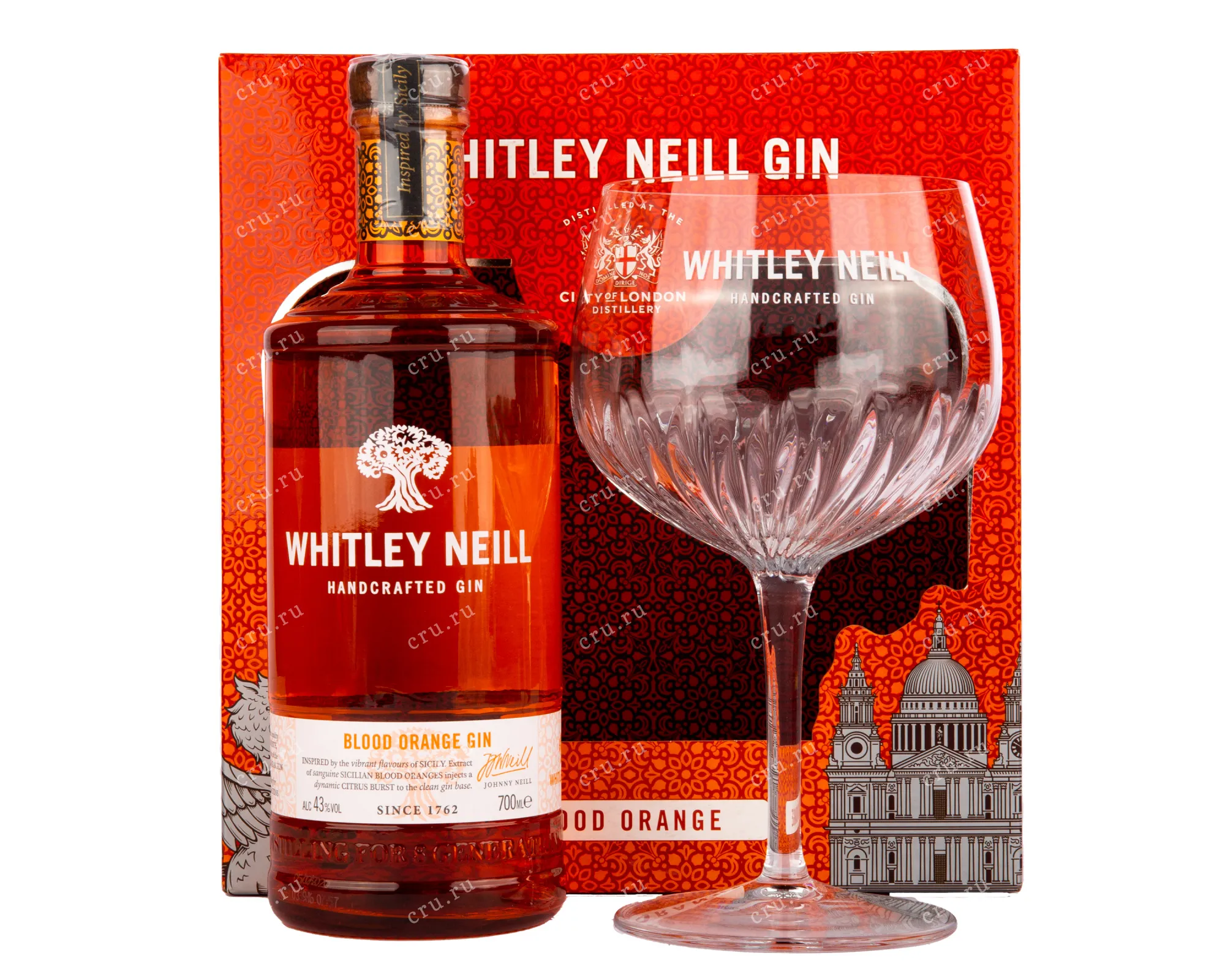 Фото — Джин Whitley Neill Blood Orange gift set with glass  0.7 л