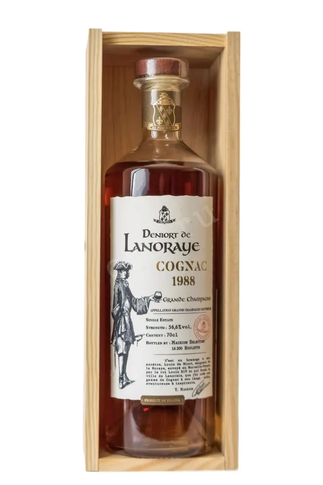 В деревянной коробке Deniort de Lanoraye Grande Champagne wooden box  1988 0.7 л